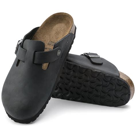 women's black leather boston birkenstock